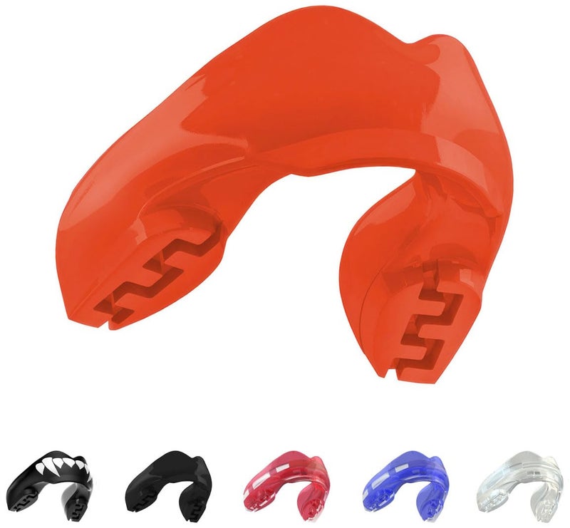 SAFEJAWZ Mouthguard for Braces, Upper & Lower Protection Remoldable Mouth Guard with Case for Boxing, Basketball, Football, MMA, Lacrosse, Hockey and All Contact Sports One Size (Red) - Image 1